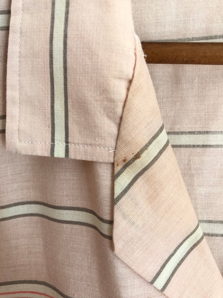 70's Striped Pastel Peach Linen Shirt