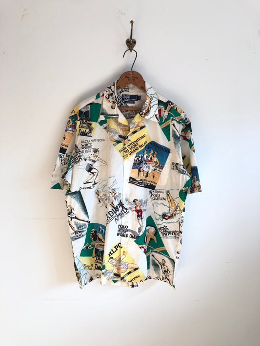 90's Polo Ralph Lauren Stadium 1992 Track Button Up Shirt