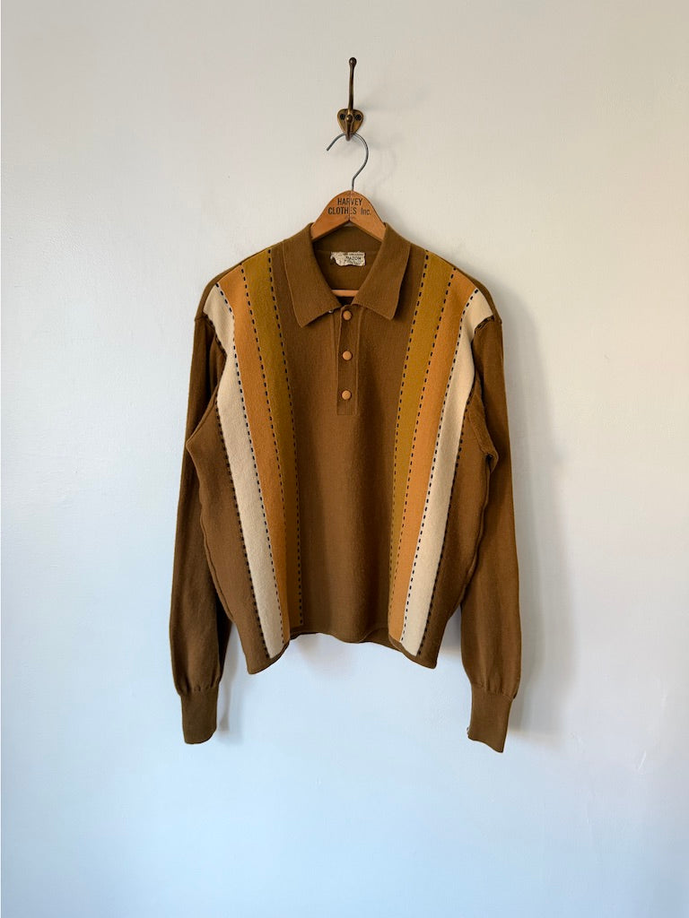 70's Una Creazione Razon Striped Polo Sweater