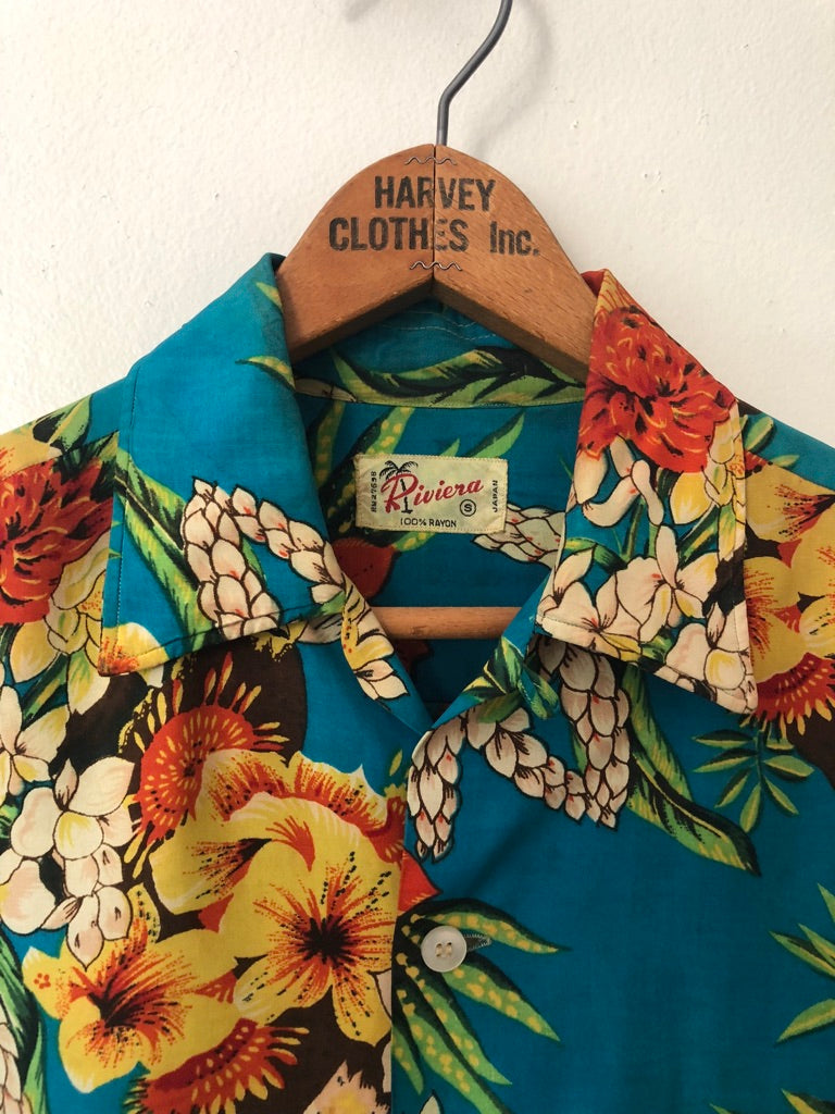 60's Riviera Floral Print Hawaiian Shirt