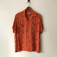 50's Royal Palm Sportswear Linen Novelty Print Button Up Shirt