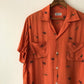 50's Royal Palm Sportswear Linen Novelty Print Button Up Shirt