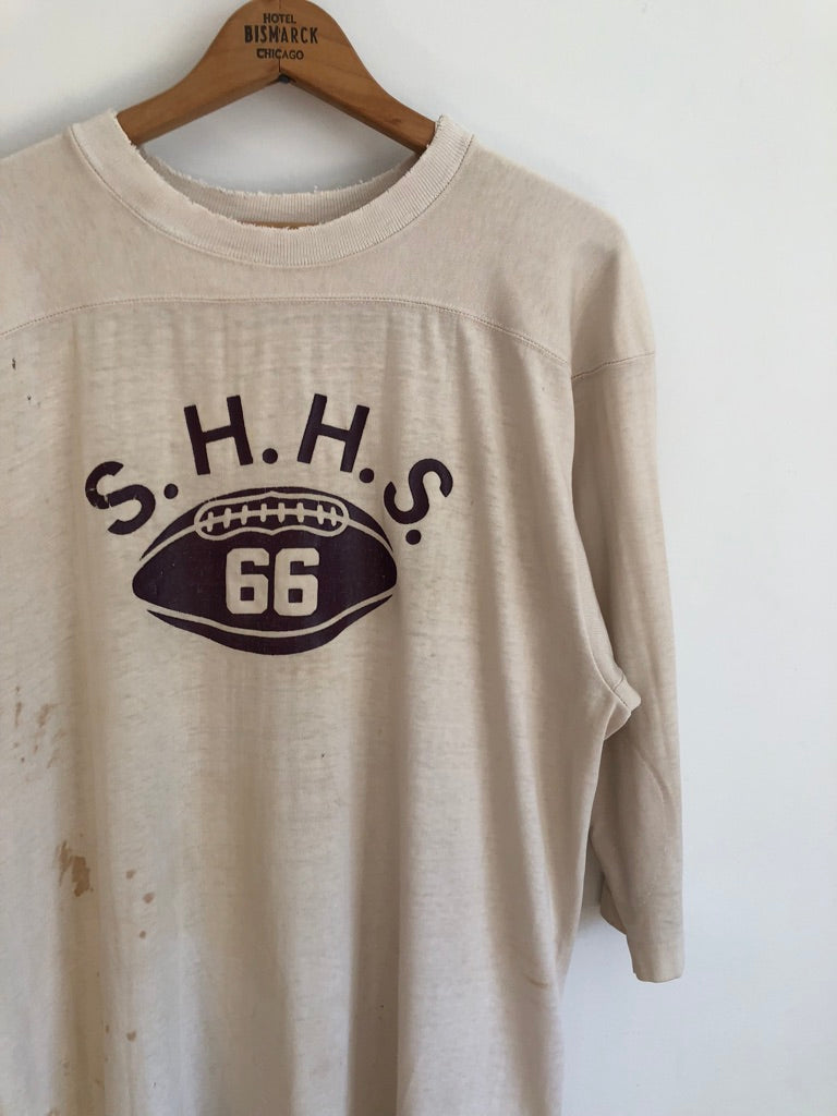 70's Champion S.H.H.S. Stained Football Raglan Jersey