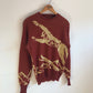 60's Ski Man Novelty Wool Knit Sweater