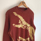 60's Ski Man Novelty Wool Knit Sweater