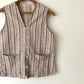 50's Cotton Knit Textured Striped Vest