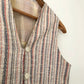 50's Cotton Knit Textured Striped Vest