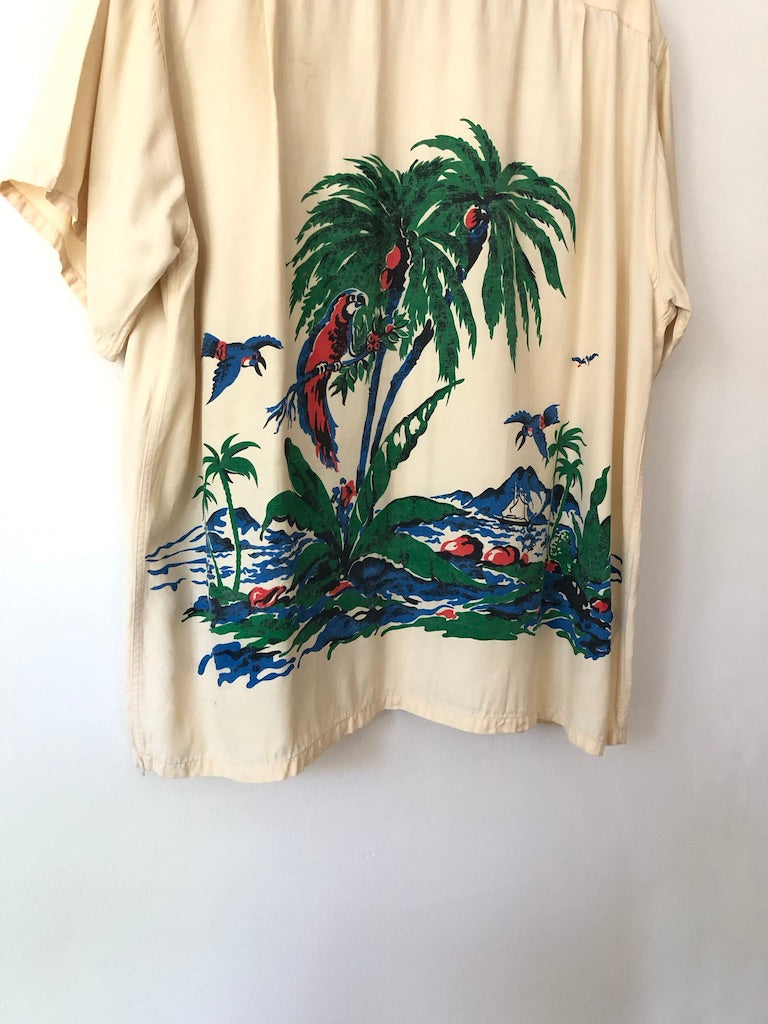 50's Town & Country Tropical Print Hawaiian Shirt