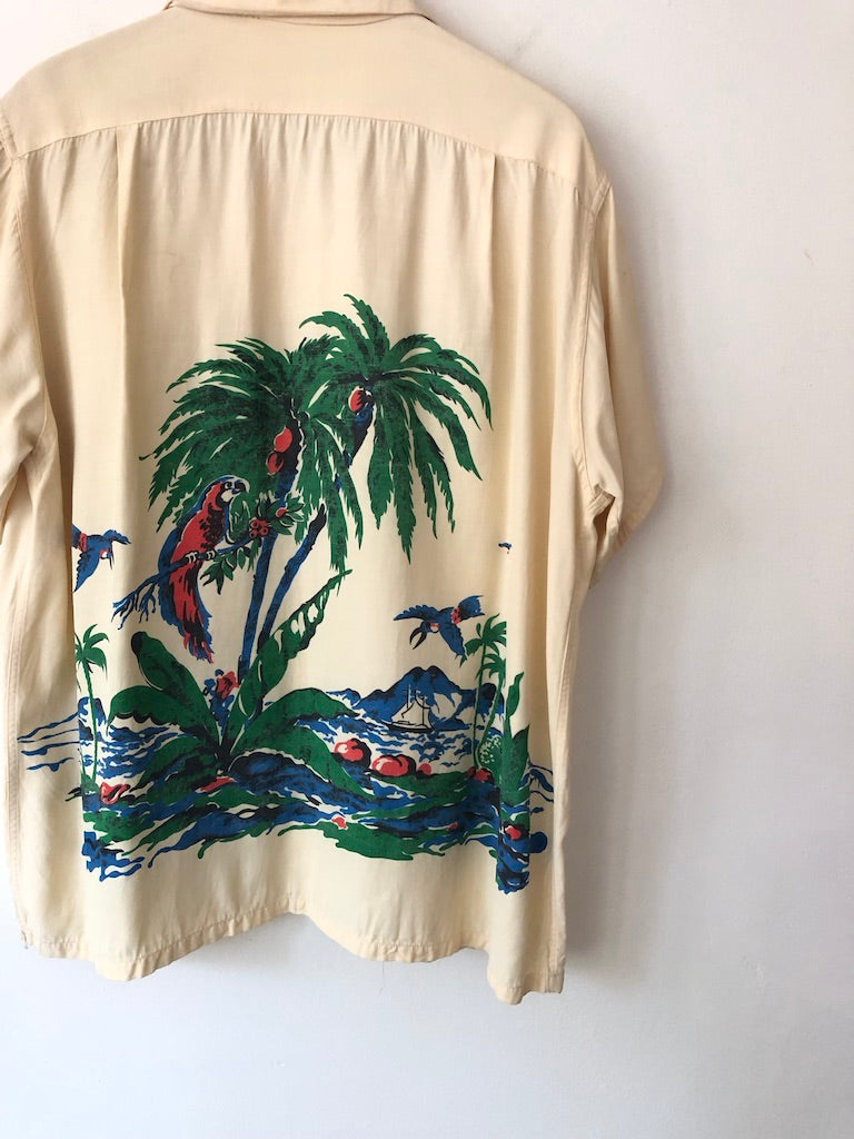 50's Town & Country Tropical Print Hawaiian Shirt