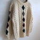 Blarney Woolen Mills Diamonds Chain Link Wool Fisherman Sweater