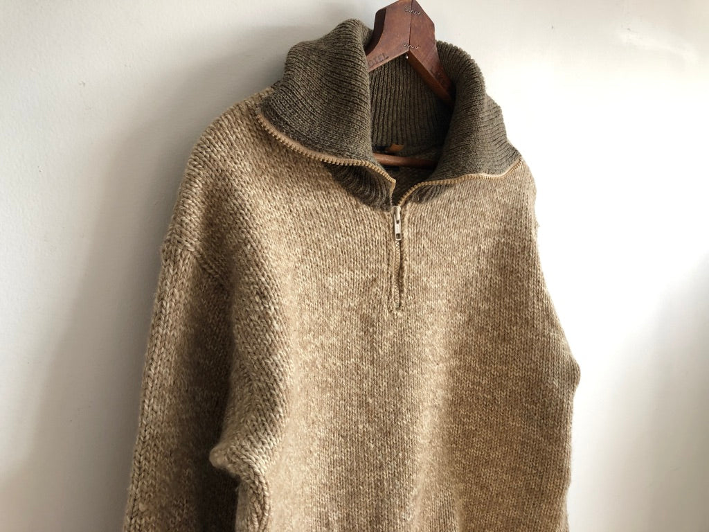 80's Eddie Bauer Two Toned Quarter Zip Wool Sweater