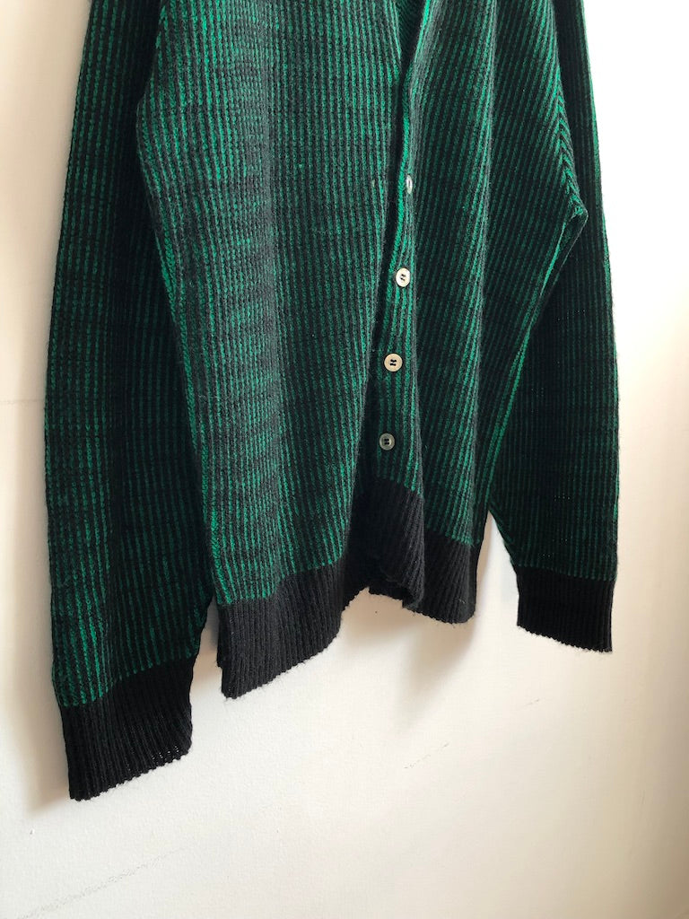 80's Kandahar Striped Ribbed Cardigan