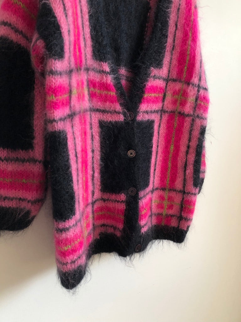 80's Premiere Collections Plaid Mohair Cardigan