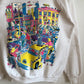 90's Crazy Puff Print Glittery Tourist Raglan Sweatshirt