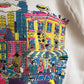 90's Crazy Puff Print Glittery Tourist Raglan Sweatshirt
