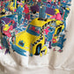 90's Crazy Puff Print Glittery Tourist Raglan Sweatshirt