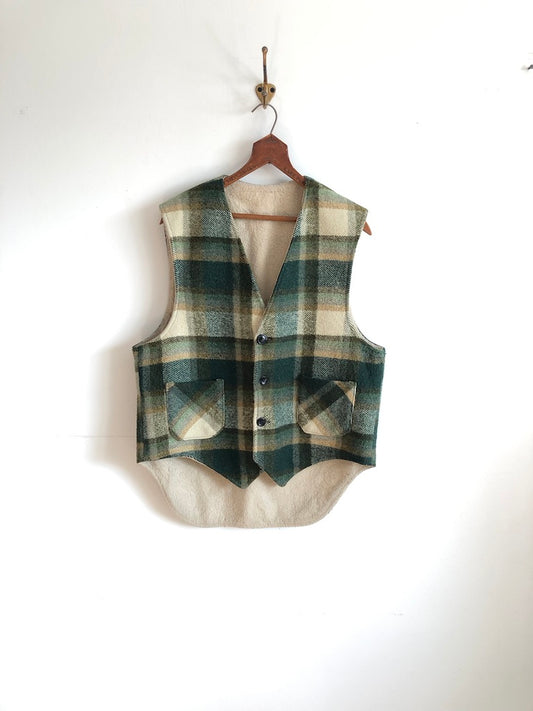 Plaid Wool Sweater Vest