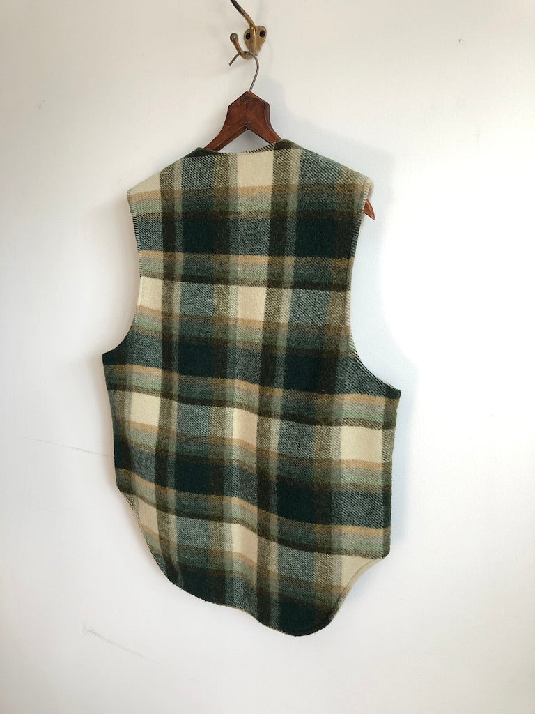 Plaid Wool Sweater Vest