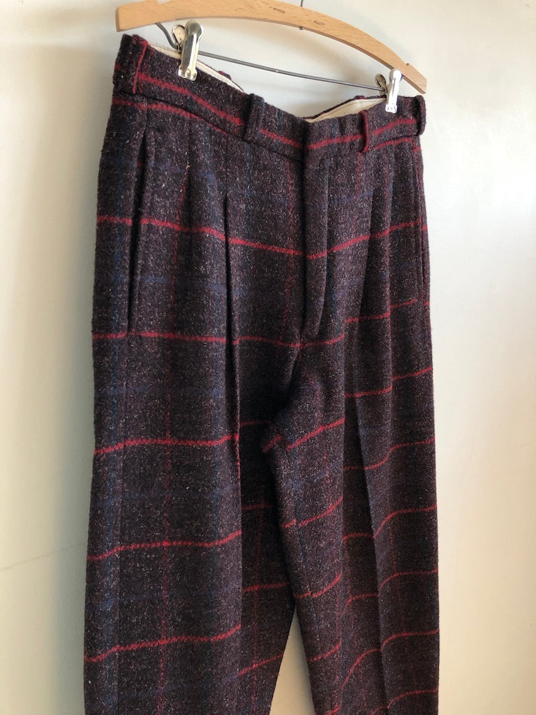 Raspberry Striped Wool Pants